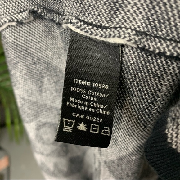 𝅺JESSICA Southwestern Black White printed Tribal Jersey Knit Cardigan Wrap L - Picture 9 of 11